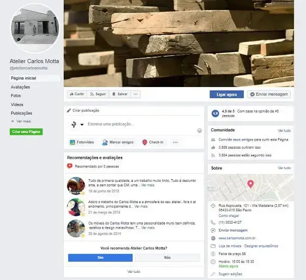 Como criar uma página no Facebook: Carlos Motta