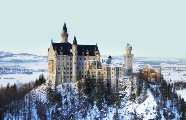 Estilos de arquitetura: Castelo de Neuschwanstein no inverno