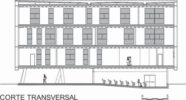 Anteprojeto de arquitetura: Planta de corte transversal