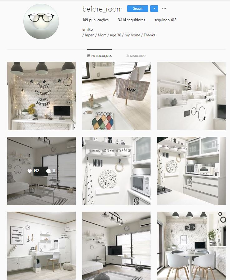 Instagram de design de interiores @before_room