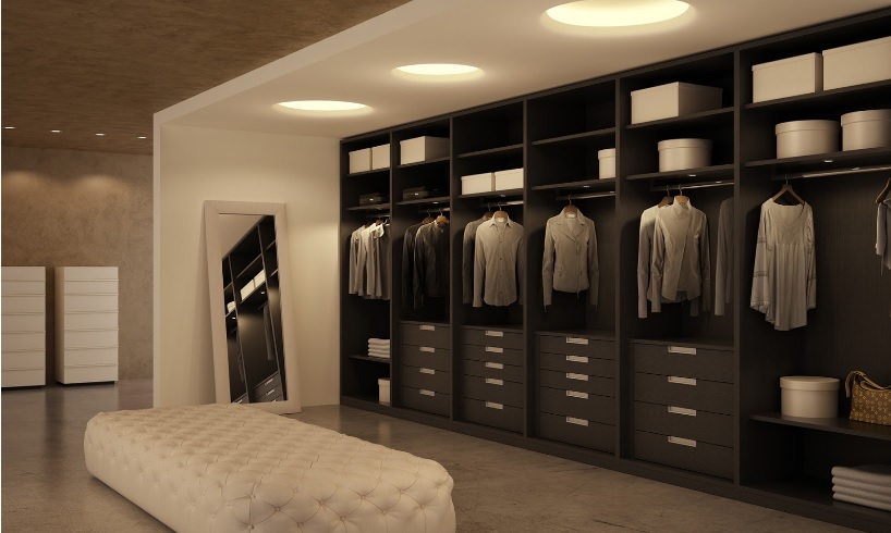 Iluminação de closet com lâmpada plafon