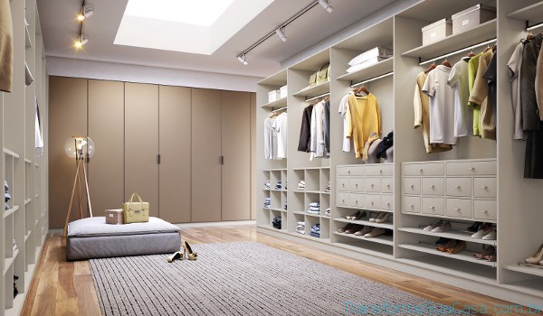 Iluminação de closet com trilhos