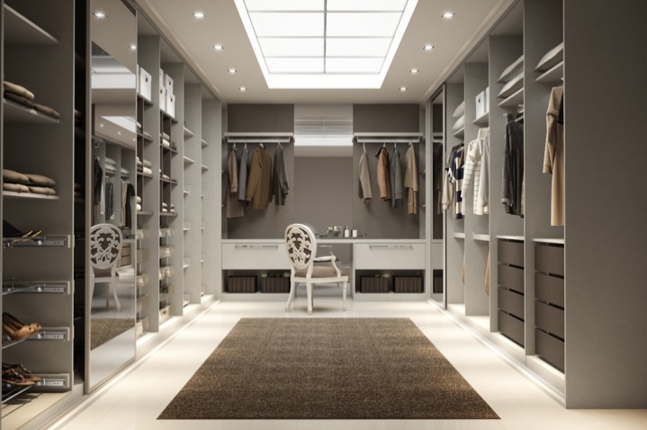 iluminação de closet com spot simples embutido