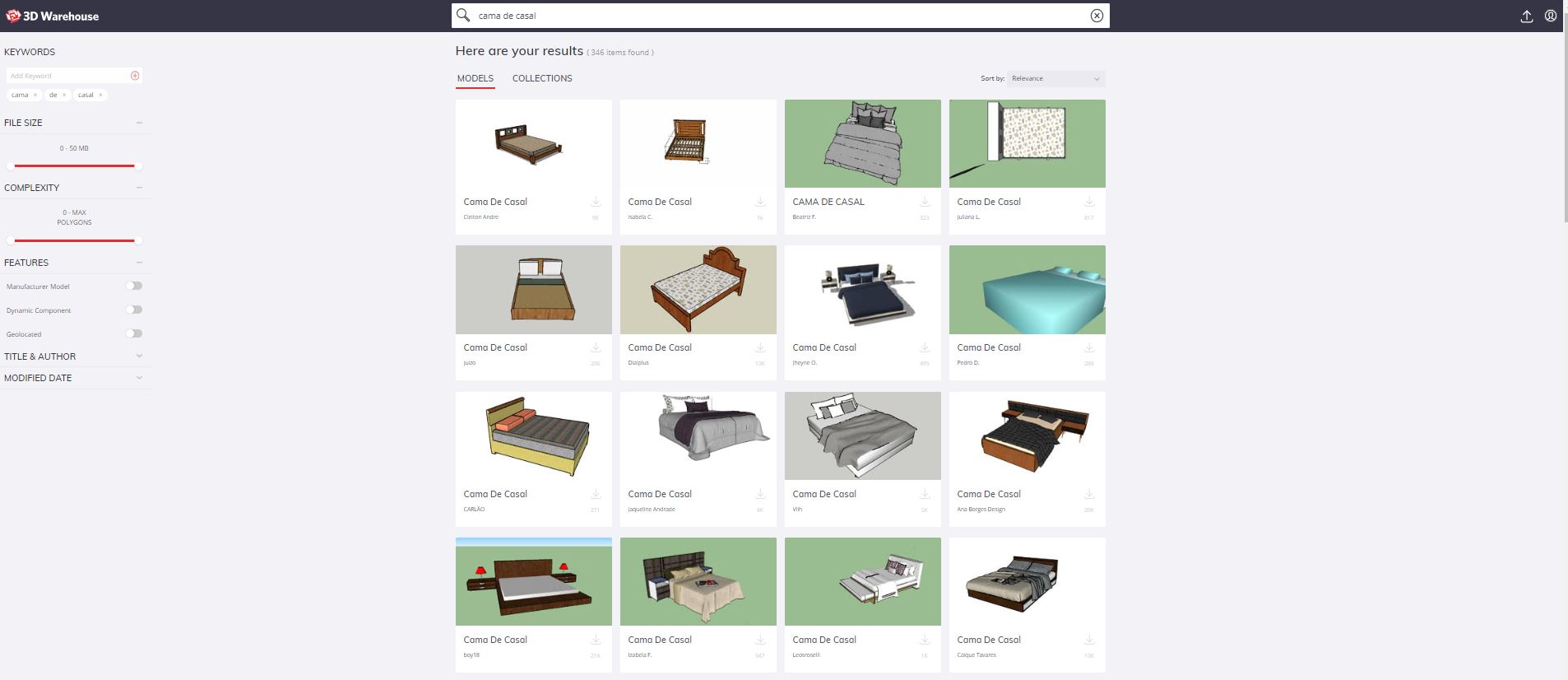 Programa para design de interiores: 3D Warehouse