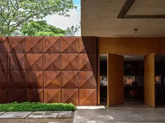 O que é aço corten: fachada com aço corten