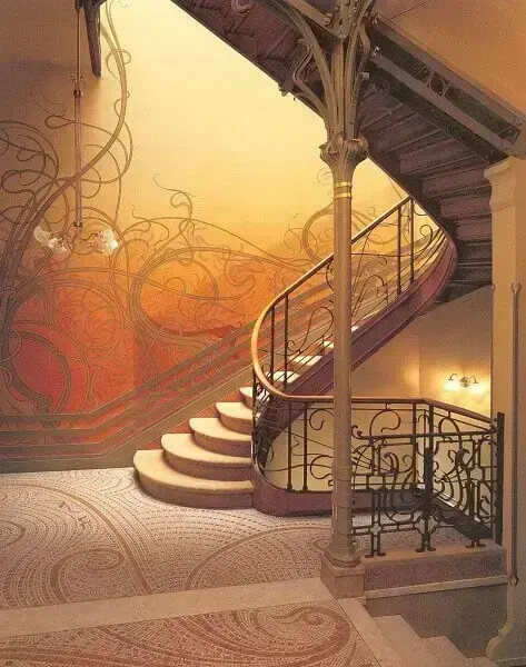 Art Nouveau: Balaústre da escada da Casa Solvay