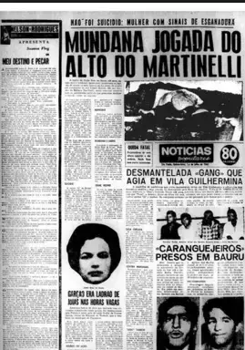 Edifício Martinelli: Manchete de jornal noticiando crime no local