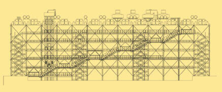 Centro Georges Pompidou: Planta (corte)