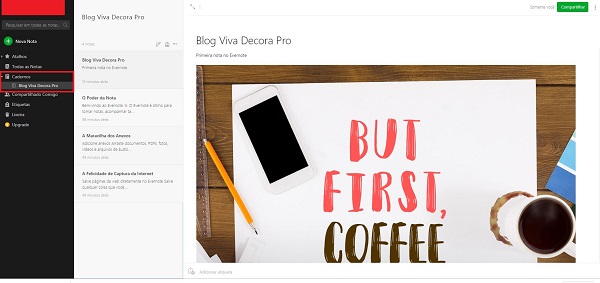 Como usar Evernote: cadernos