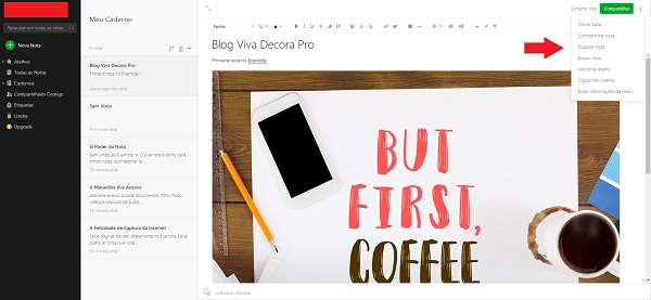 Como usar Evernote: compartilhamento de notas