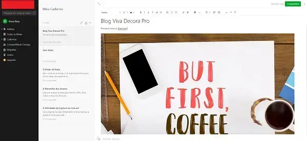 Como usar Evernote: criação de nota com texto e imagem