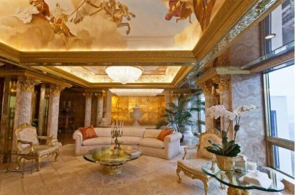 Penthouse Ouro e Diamante de Donald Trump (sala de estar)