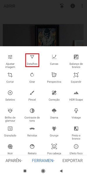 Snapseed: ferramenta detalhes