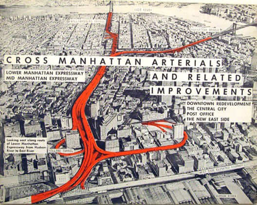 Minhocão: Propaganda do projeto Lower Manhattan Expressway de Roberto Moses