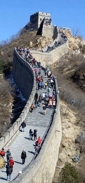 Sete maravilhas do mundo: Muralha da China - turistas