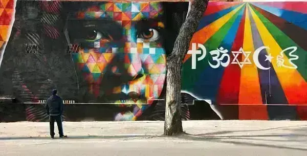 Kobra grafite: Malala, em Roma, Itália