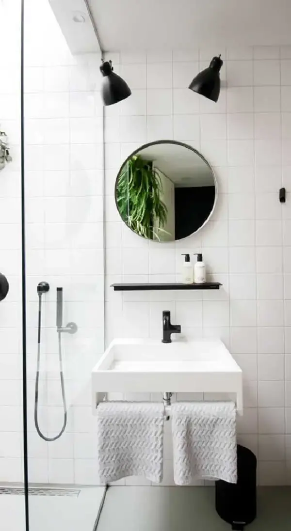 Decoração minimalista com cuba suspensa. Fonte: Decor Fácil