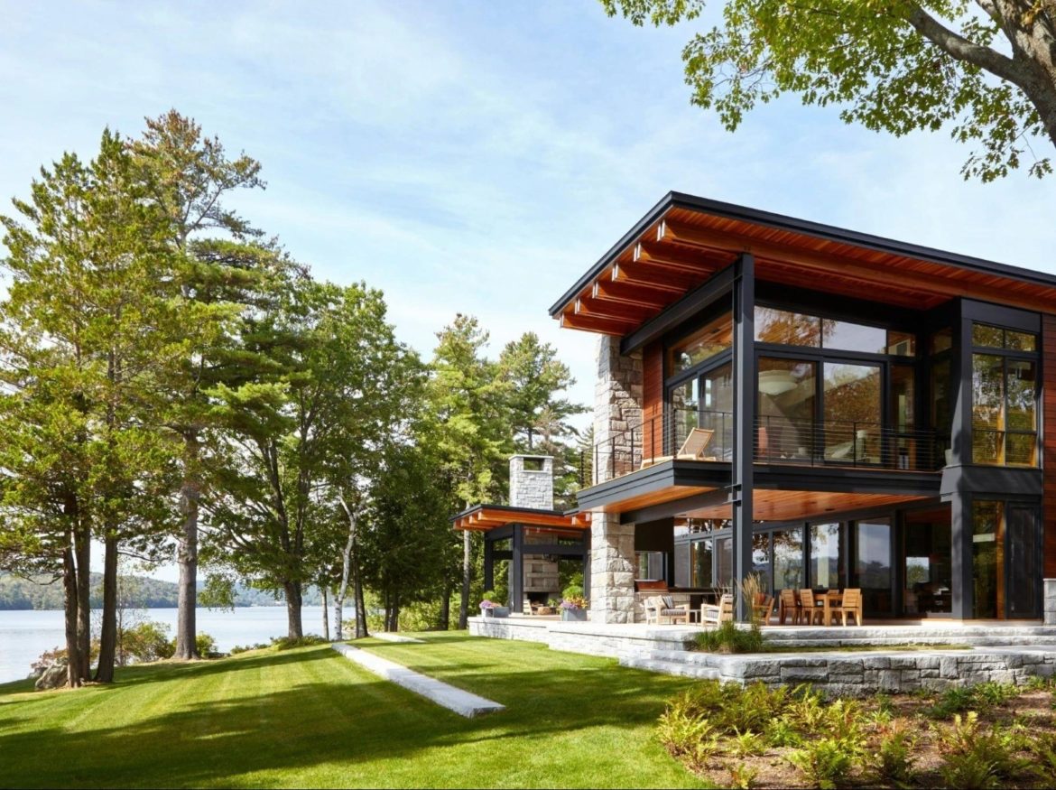 materia sketchup 1 Vista do gramado da Lake Point House. Imagem cortesia da MGA, estúdio de projetos de Boston, que se sobressai na otimização de vistas deslumbrantes, com o uso de SketchUp