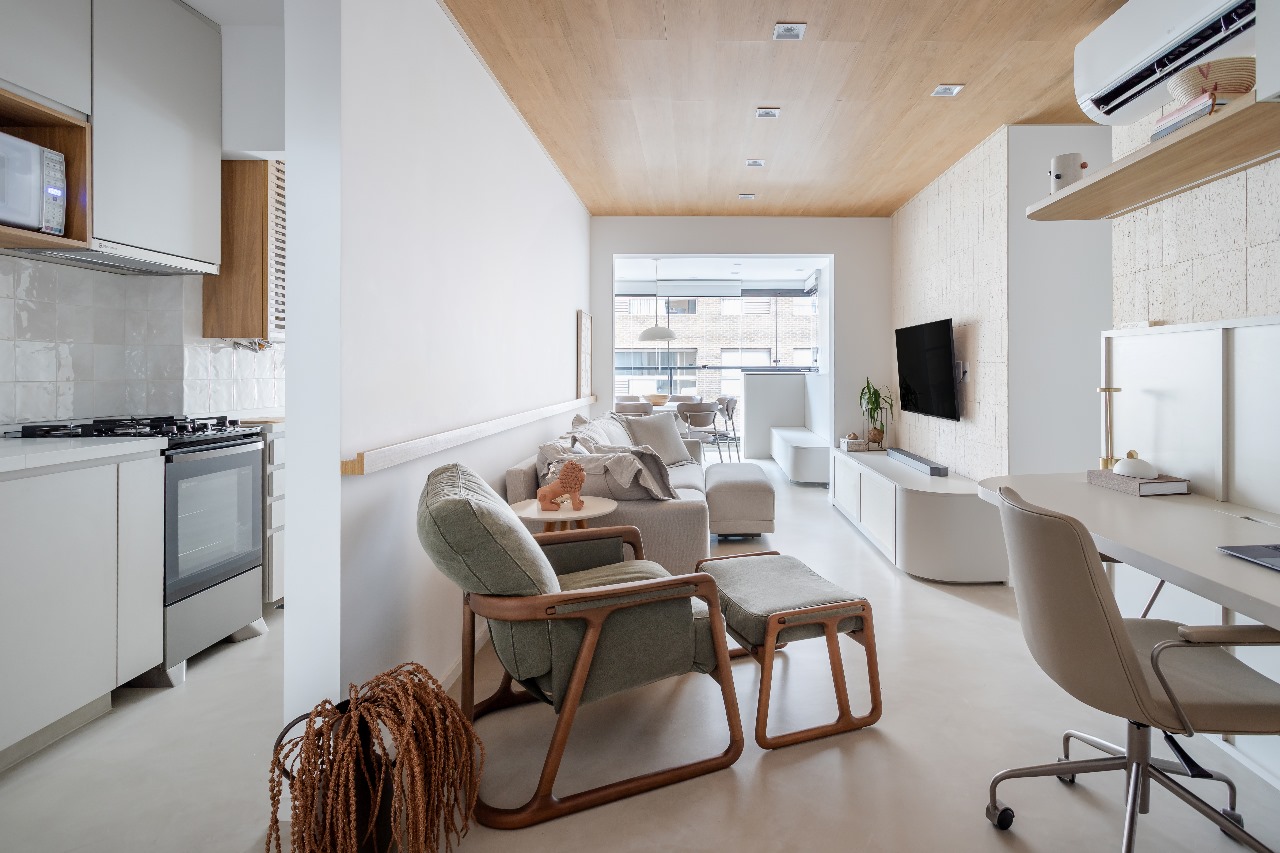 Minimalismo que acolhe: jovem transforma apartamento de 73m² em lar funcional e cheio de afeto com projeto assinado pela Intu Arquitetura