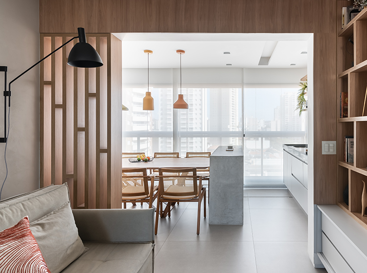 Apartamento assinado por Bruna Blanco é refúgio que celebra o pôr do sol, convivência e estilo contemporâneo