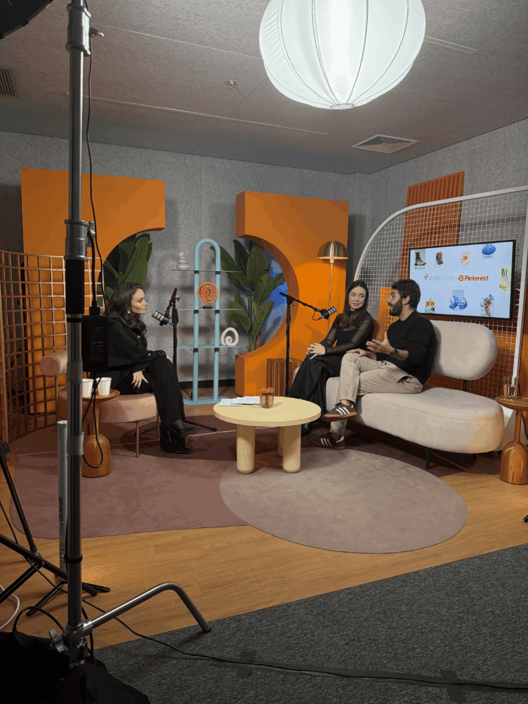 Bastidores gravações Videocast Conversa de Arquiteto na Sede do Pinterest Brasil