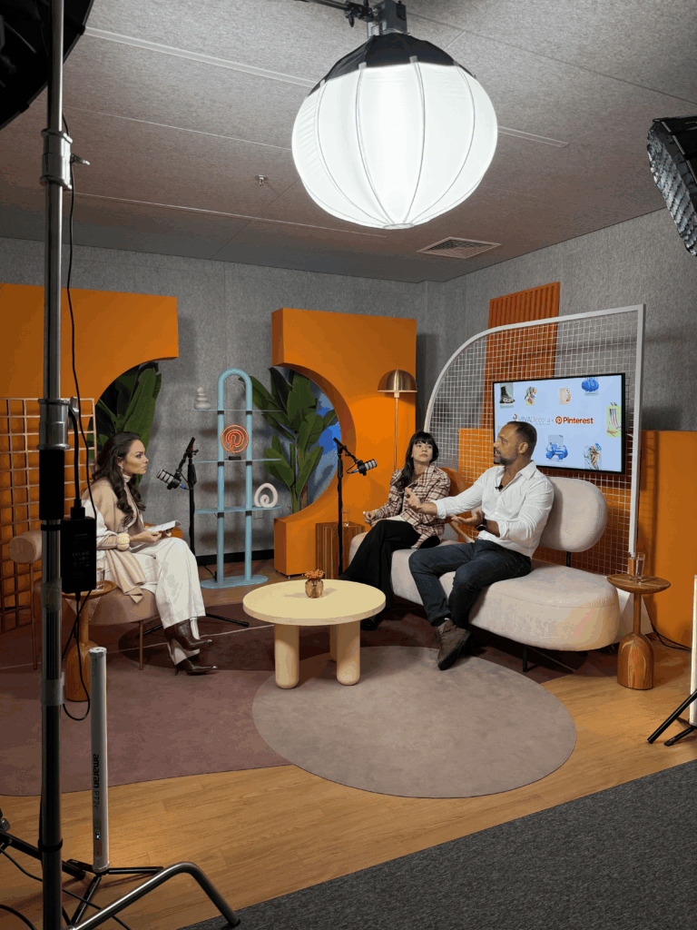Bastidores gravações Videocast Conversa de Arquiteto na Sede do Pinterest Brasil