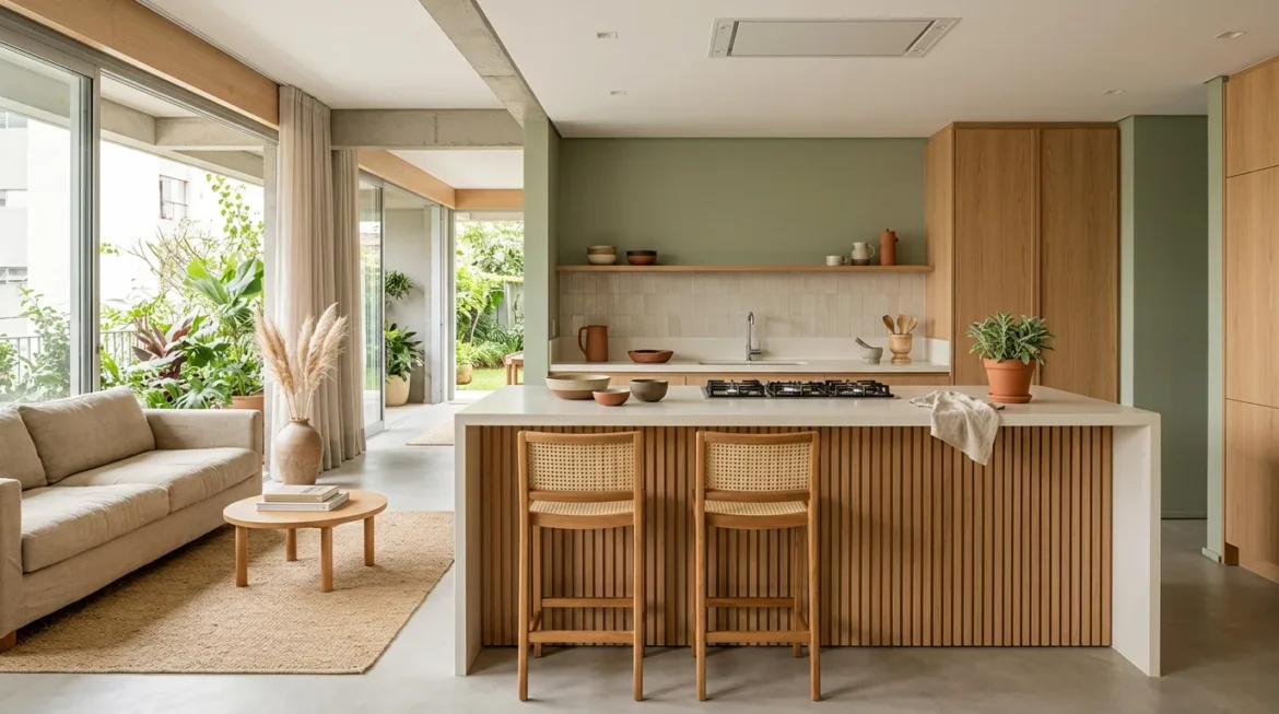 Materiais para cozinhas integradas com ilha