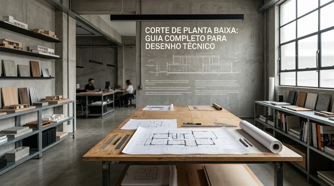 Corte de planta baixa: Guia completo para desenho técnico